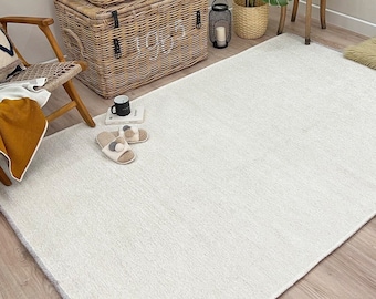 Custom Large White Pearl Washable Area Rugs For Living Room Bedroom Kitchen Dining  Boho Decor Alfombra Blanca Tapis Blanc Weißer Teppich