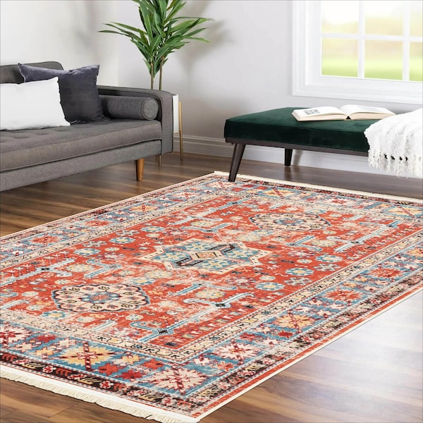 Ultra-Thin Rugs, Light Red Rugs, Oriental Area Rugs, Washable Rugs, Non-Slip Rugs, 3x5 Runner Rug, 4x6 Area Rugs, 5x7 Area Rugs, Persian Rug