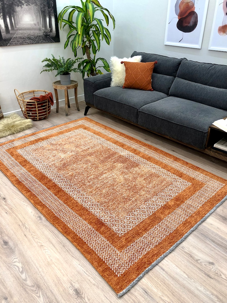 Rugs for Living Room, Rugs for Bedroom, Kitchen Rug, Modern Rug, Area Rug, Boho Decor Rug, Aesthetic Rug, Burnt Orange Rug, Turkish Rug image 3