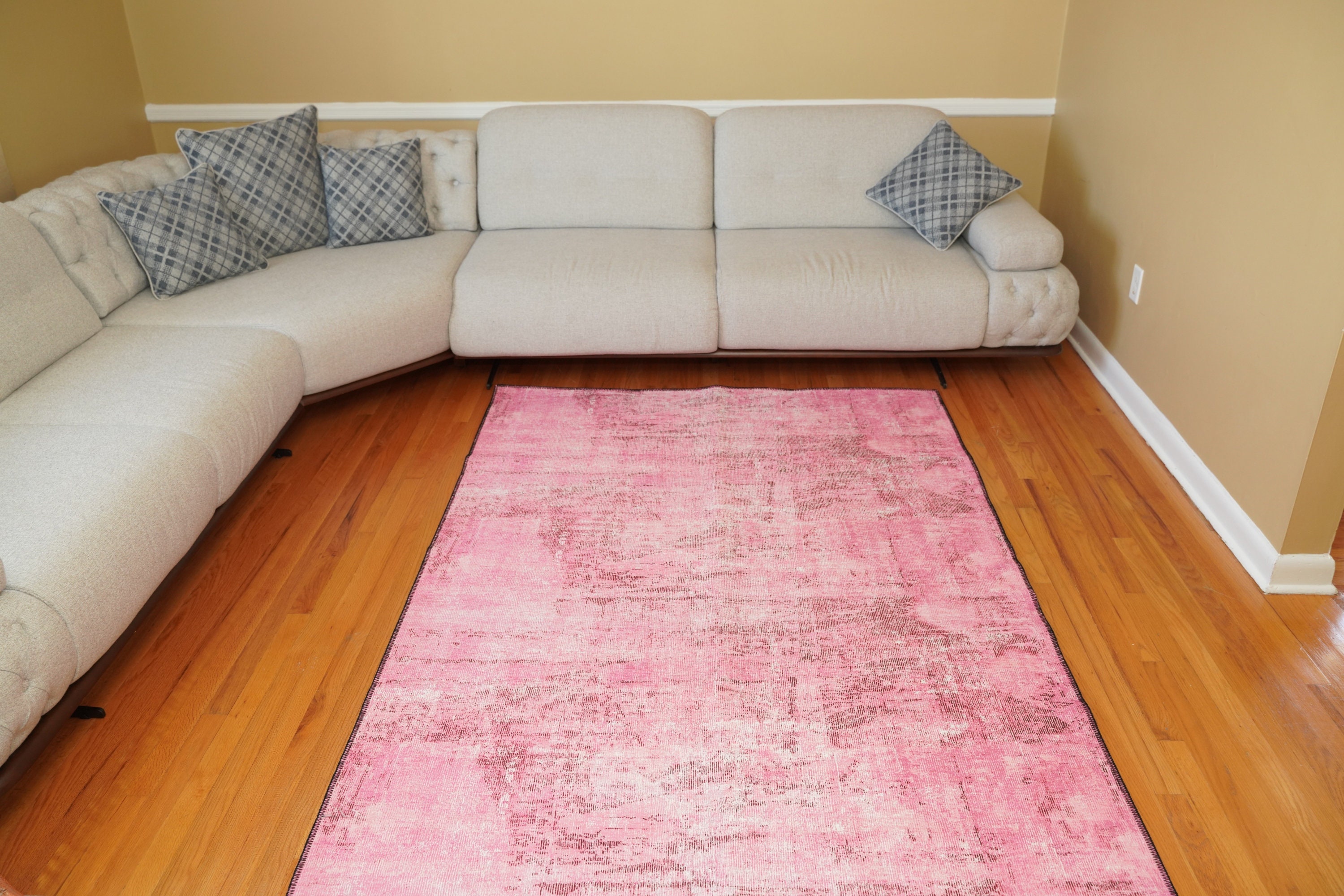 Abstract Pink Rug Rugs for Living Room Rugs for Bedroom Etsy
