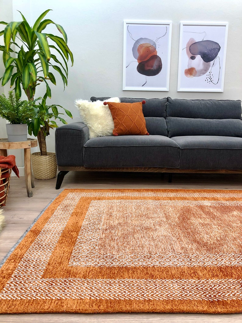 Rugs for Living Room, Rugs for Bedroom, Kitchen Rug, Modern Rug, Area Rug, Boho Decor Rug, Aesthetic Rug, Burnt Orange Rug, Turkish Rug image 2