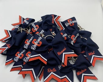 Letter / Mascot -Cheer Bow Keychain