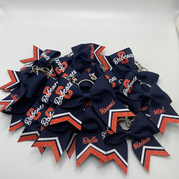 Letter / Mascot -Cheer Bow Keychain