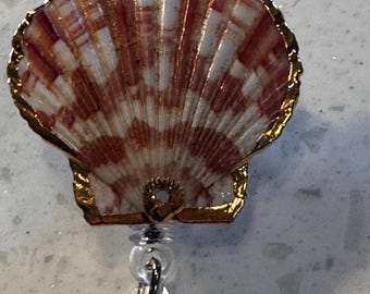 avvolgitore per badge retrattile a forma di conchiglia