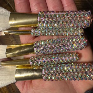 rhinestone makeup brush set with case/bling brushes/beauty