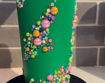 Vaso brillante/taza con diamantes de imitación/diamantes de imitación y perlas