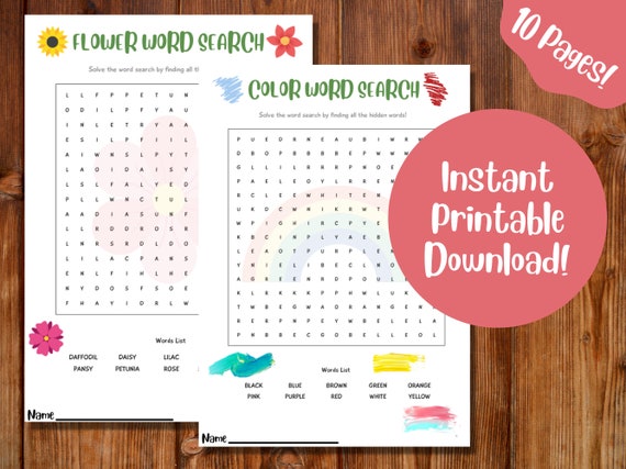 Easy Kids Word Search Printable