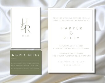 THE TIMELESS COLLECTION | Digital Wedding Invitation & Reply Card | Wedding Stationery | Rustic | Classic | Elegant