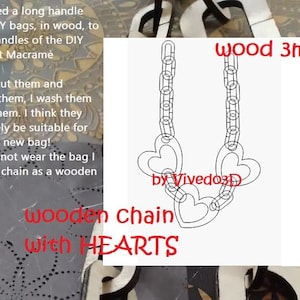 Wooden HEARTS NECKLACE cut file chain pendant, by Vivedo3D