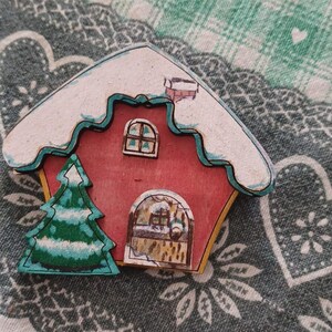 Snow-covered house in layers dxf svg file