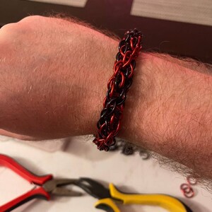 Custom Twisted Bracelet, Full Persian style, Handmade Aluminum Ring Chainmail