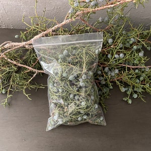 Natural Juniper leaves, twigs and berries Loose dried incense smudge Wildcrafted or fresh cuttings