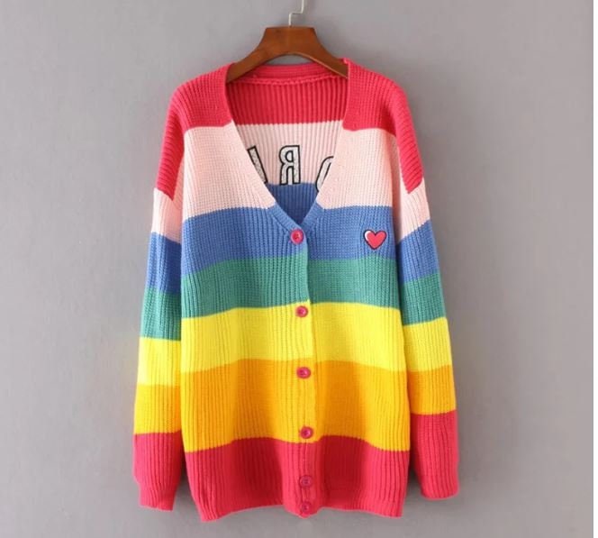 Rainbow Cardigan - Etsy