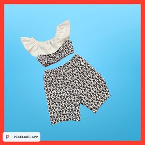 Girls Cow Print Short Set