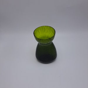 60s-70s Holmegaard Kastrup Hyacinth Forcing Bulb Vase Avocado Green Textured