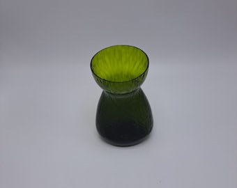 60s-70s Holmegaard Kastrup Hyacinth Forcing Bulb Vase Avocado Green Textured