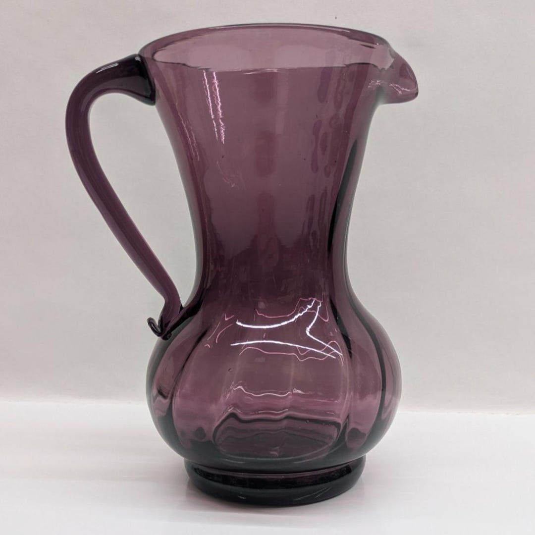 Amethyst Purple Hand-blown Glass Pitcher Creamer Elegant Vintage ...