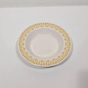 Syracuse China Econo-Rim Syralite Bowl Yellow Geometric Vintage