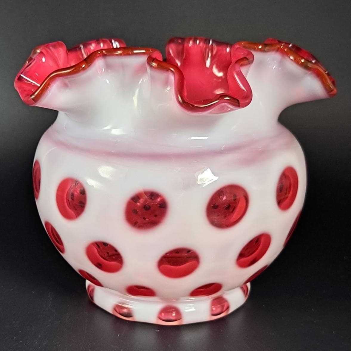 Fenton Cranberry Polka Dot - Etsy