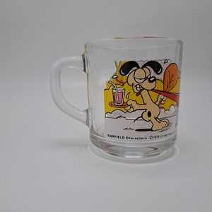 McDonalds Garfield Glass Mug Coffee Cup Cartoon Jim Davis 1978 Hammock Cat