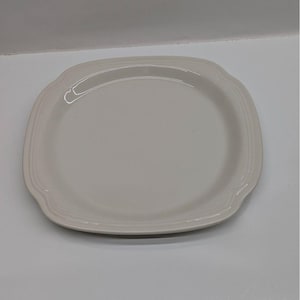 Syracuse China White Dinner Plate 11.25&quot; Rectangular Ceramic Vintage Tableware