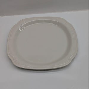 Syracuse China White Dinner Plate 11.25" Rectangular Ceramic Vintage Tableware