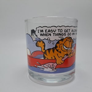 McDonalds Garfield Glass Mug Coffee Cup Cartoon Jim Davis 1978 Hammock Cat