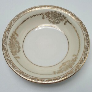 Noritake Bancroft Fruit Dessert Bowl Gold Flower Basket Japan Vintage