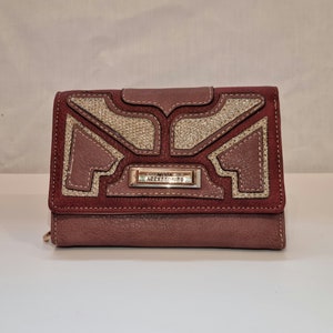 Bolsa multicompartimento rosa malva taupe vermelho couro sintético glitter shimmer