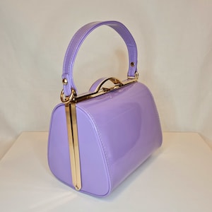 Lila Lila Lack Klassische Top Griff Verschönerte Abend Clutch Tasche