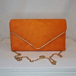 Orange Faux Wildleder verzierte Abendunterarmtasche