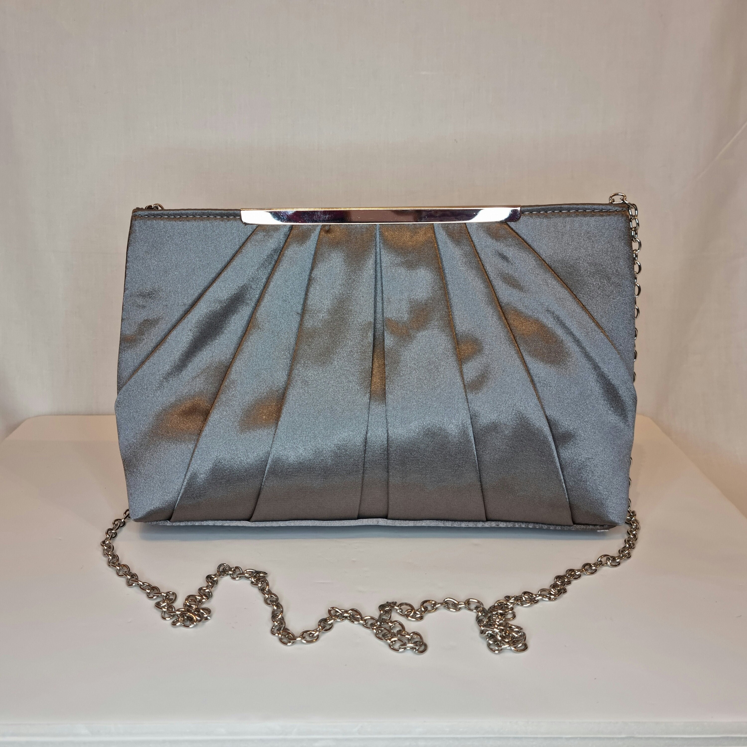 Grey and silver clutch bag sale
