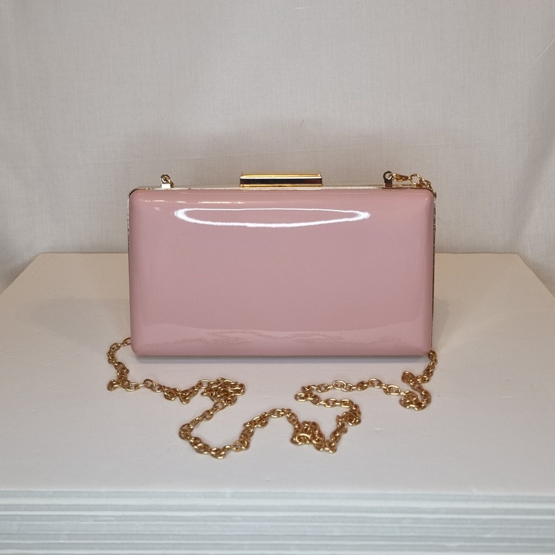 Rosa Blush Klassische Patent Verschonerte Abend Clutch Tasche Etsy