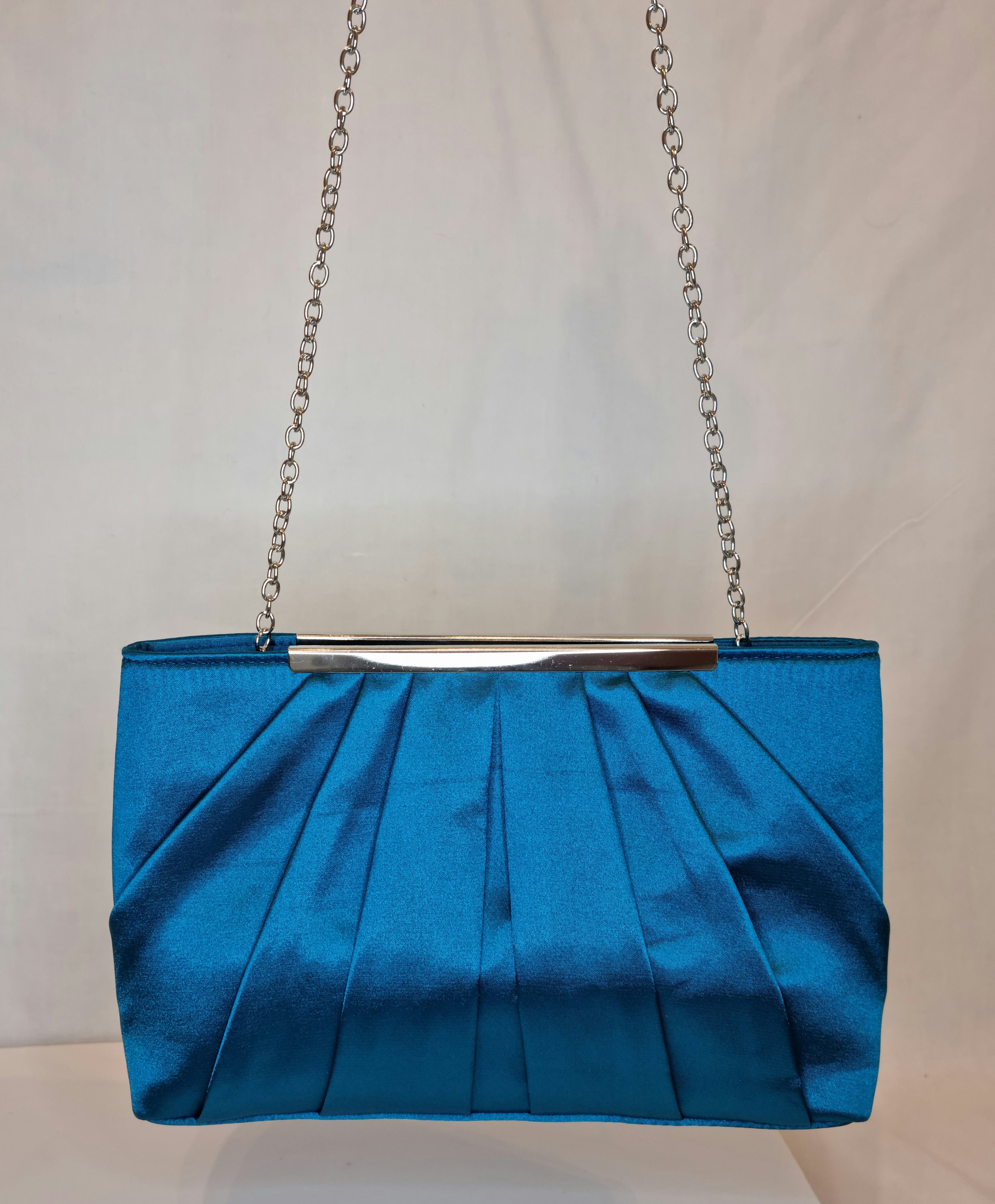 Teal satin clutch clearance bag