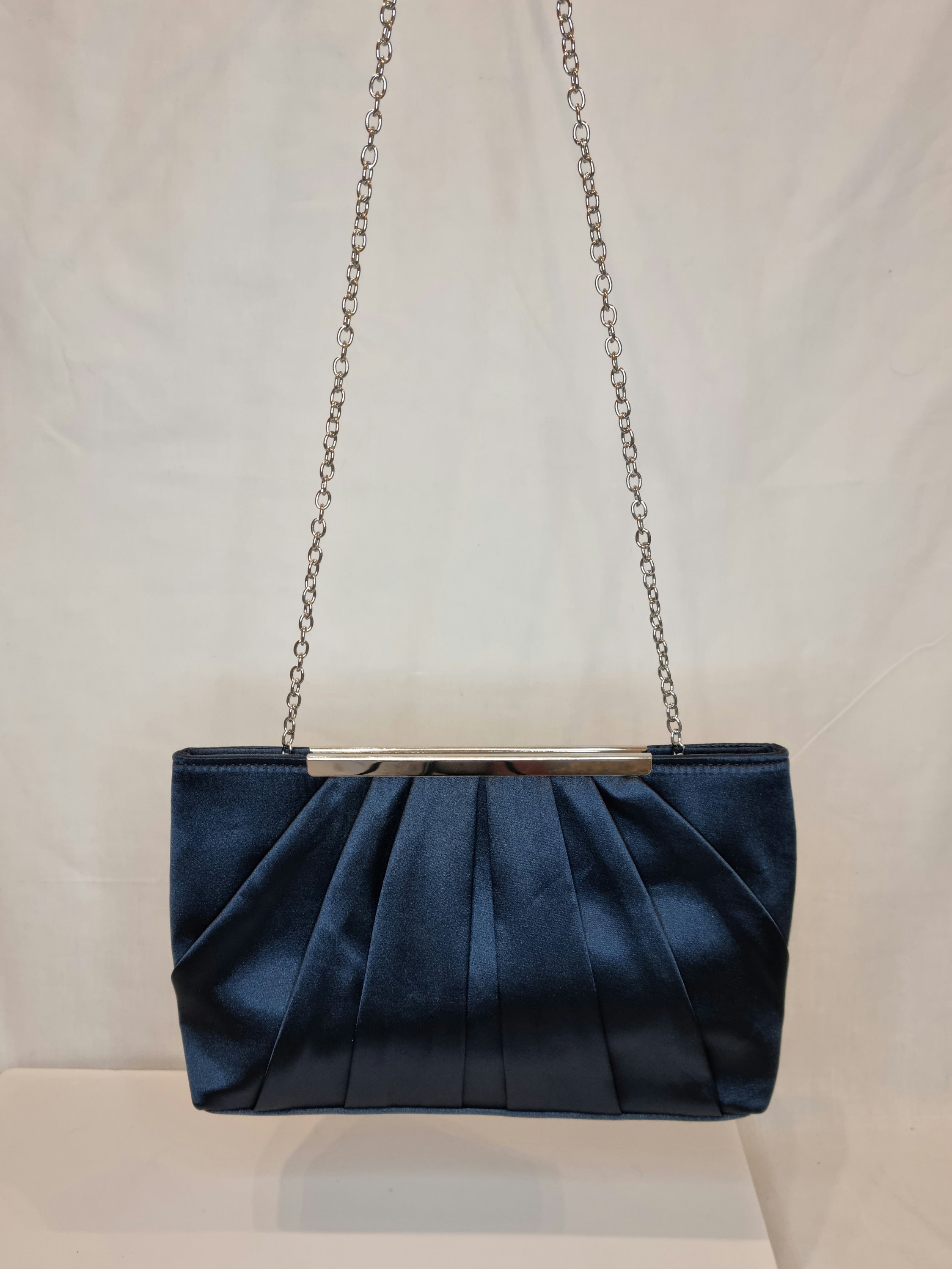 Navy Blue Satin Embellished Evening Clutch Bag - Etsy UK