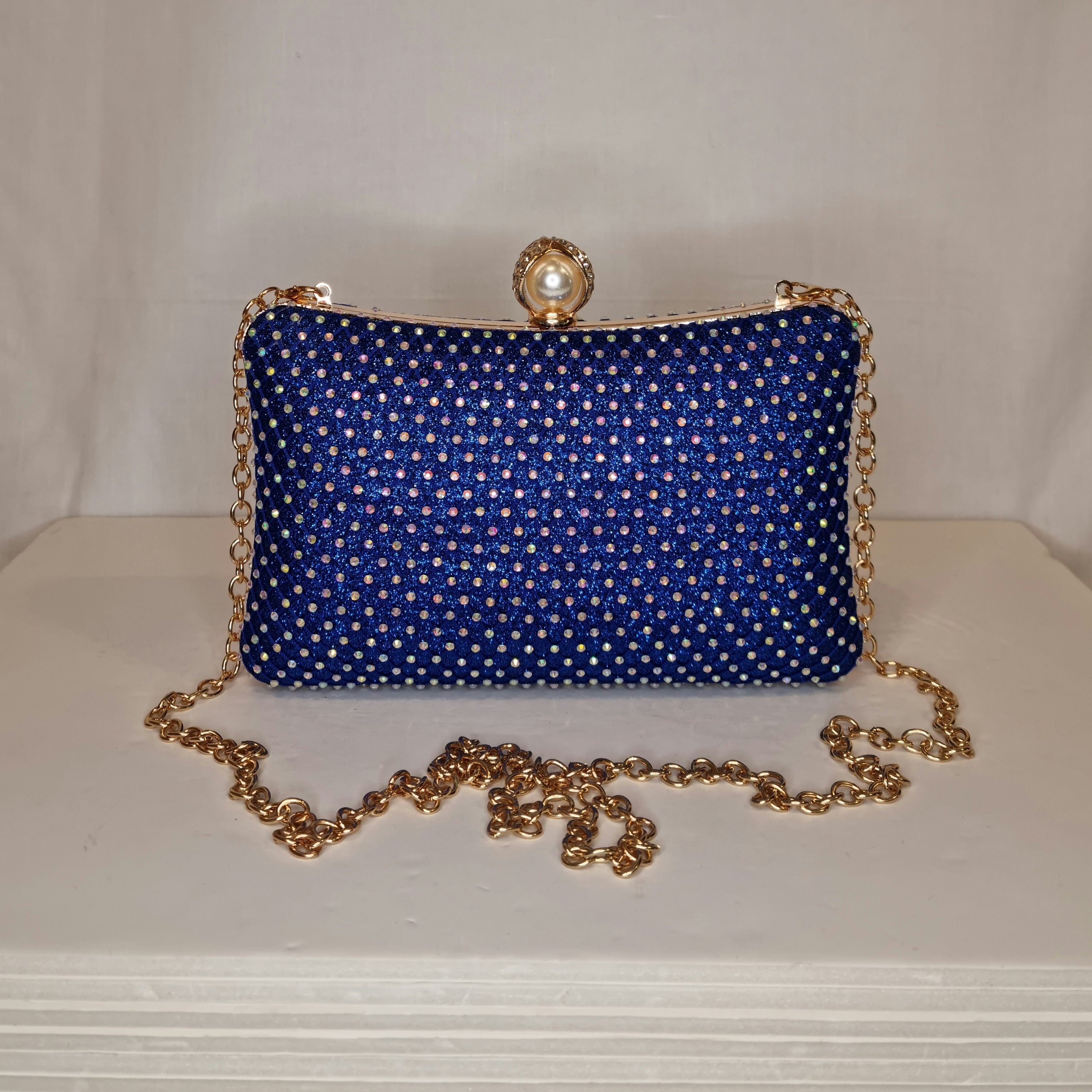 Iridescent rhinestone cheap clutch