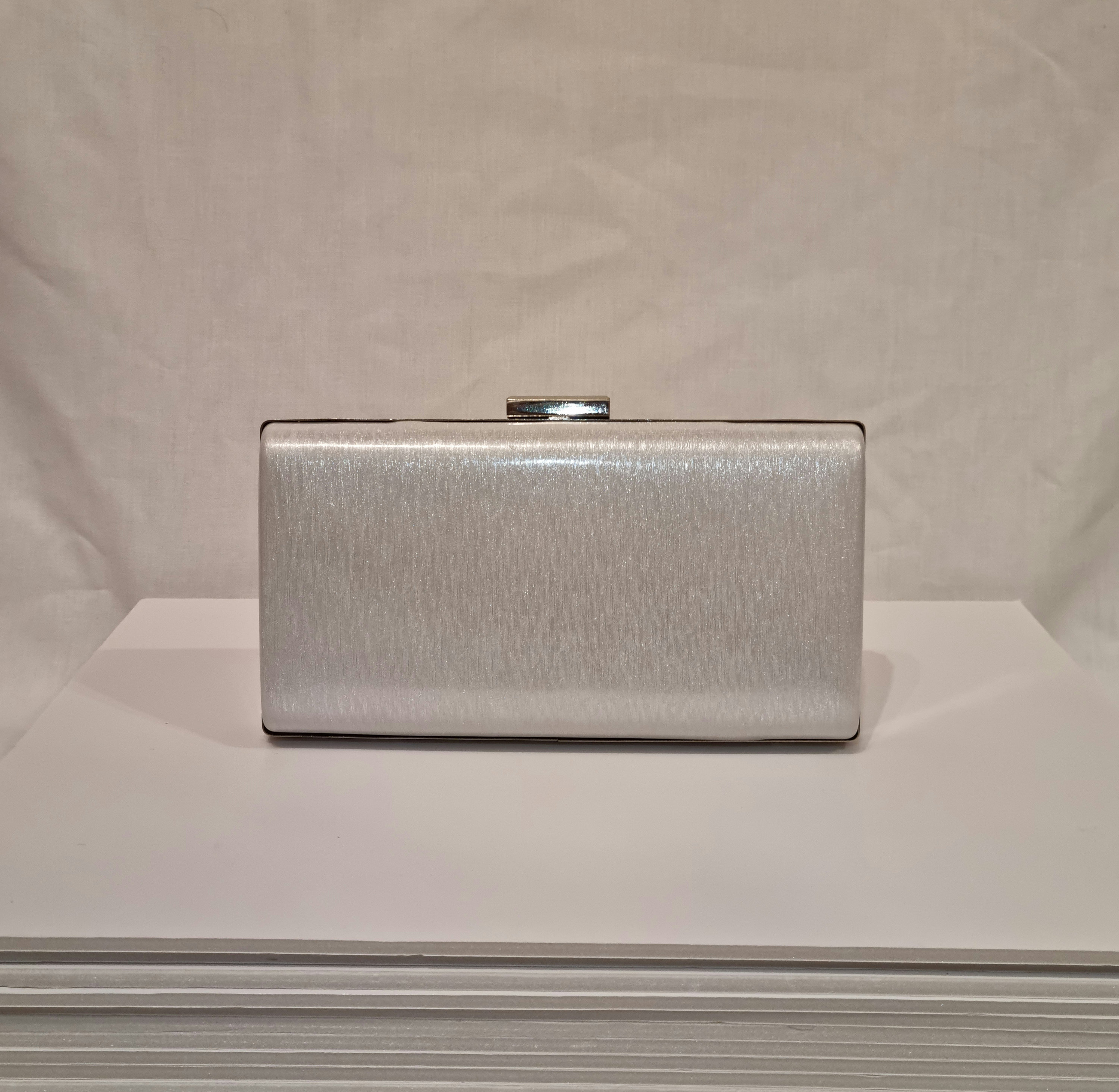 White patent clutch hotsell