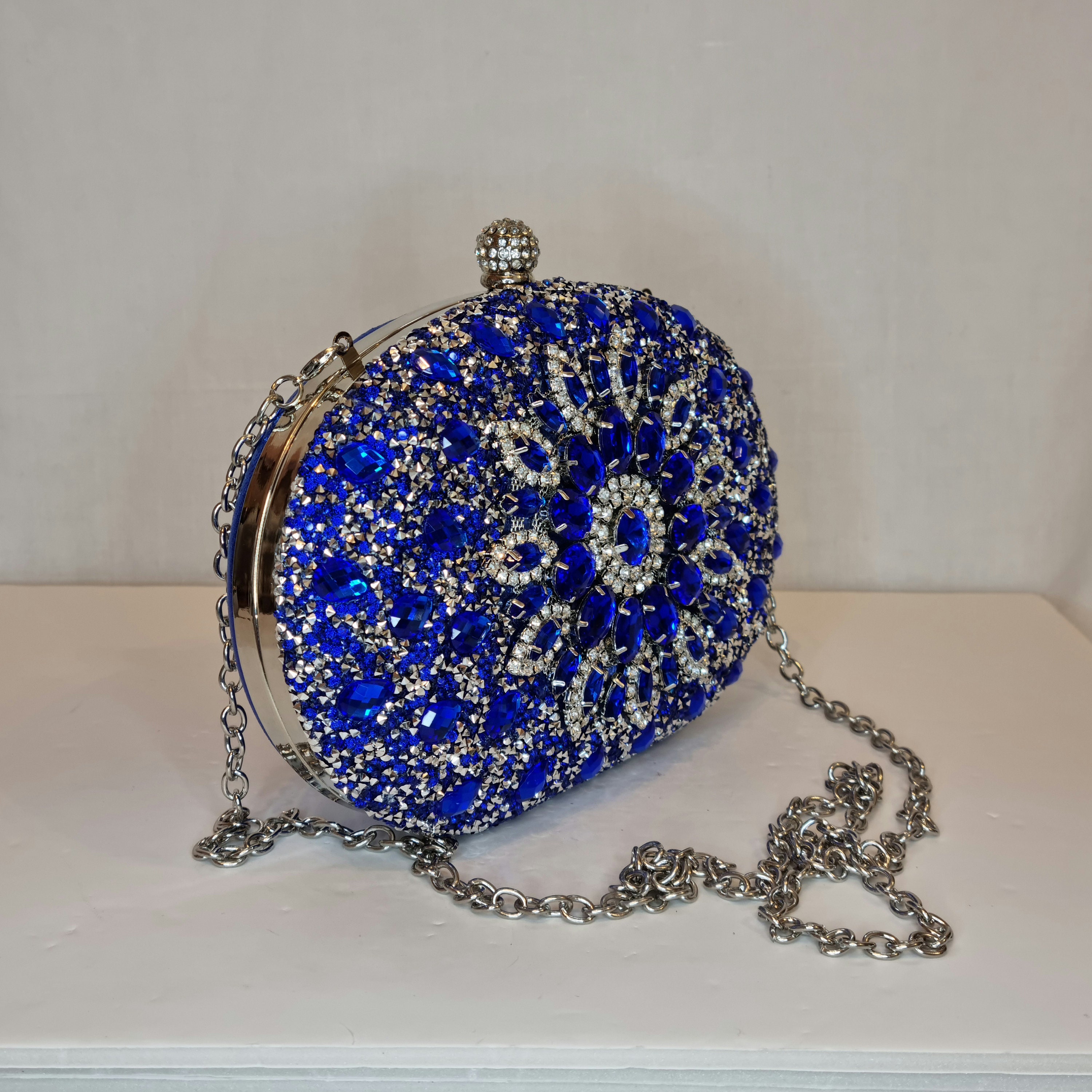 Royal Blue Cobalt Ruched Satin Tassel Embellished Evening Clutch Bag - Etsy