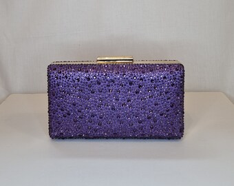 Purple glitter clutch bag sale