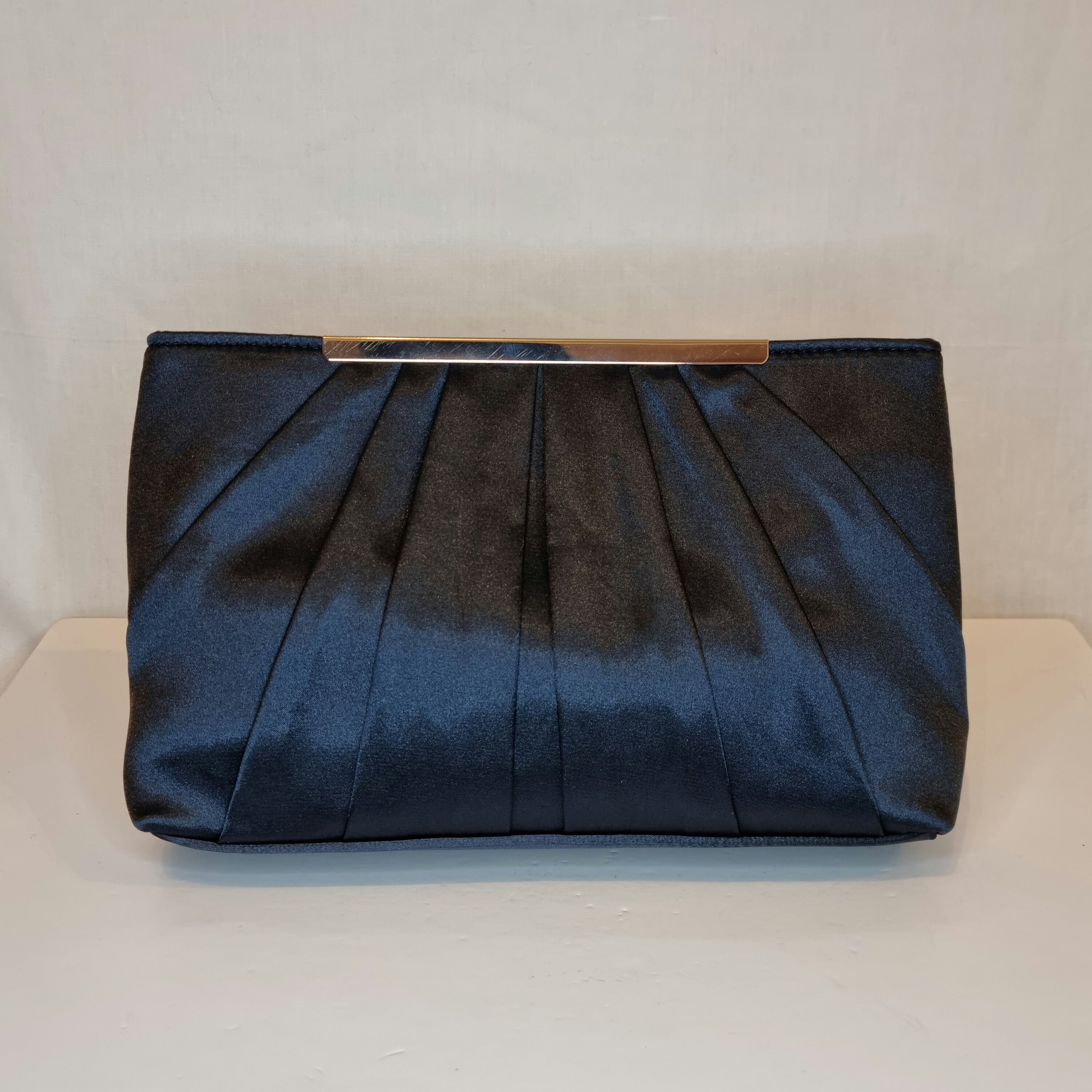 Navy Blue Satin Embellished Evening Clutch Bag Etsy UK