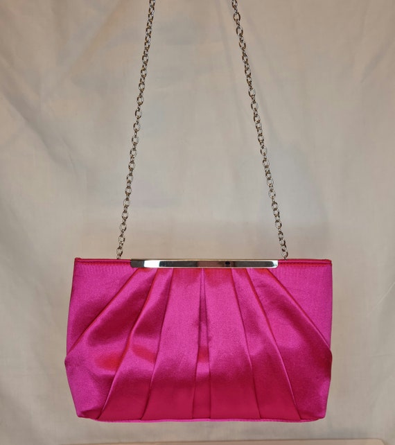 Hot pink top evening bag