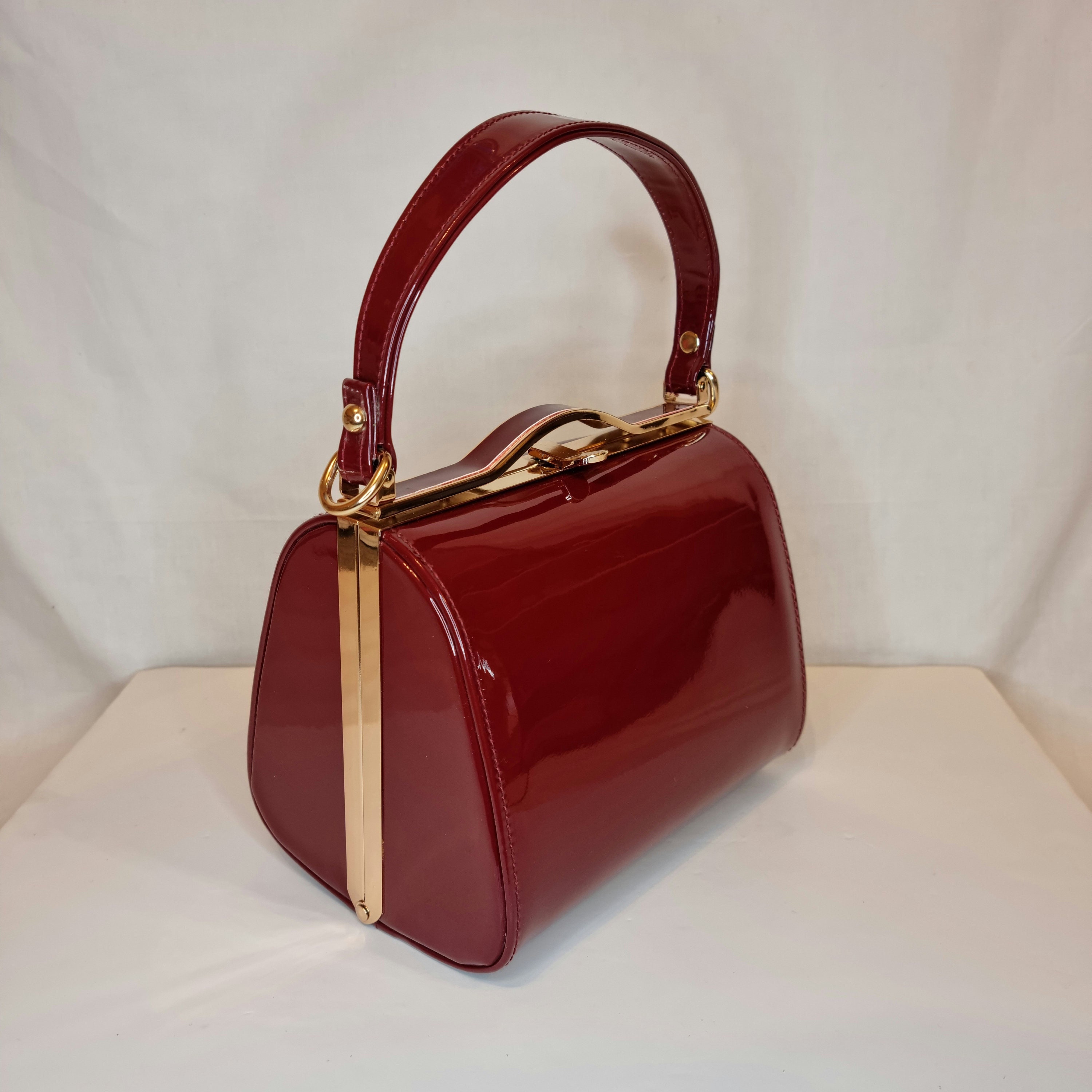 Louis Vuitton - Authenticated Félicie Handbag - Patent Leather Burgundy Plain for Women, Very Good Condition