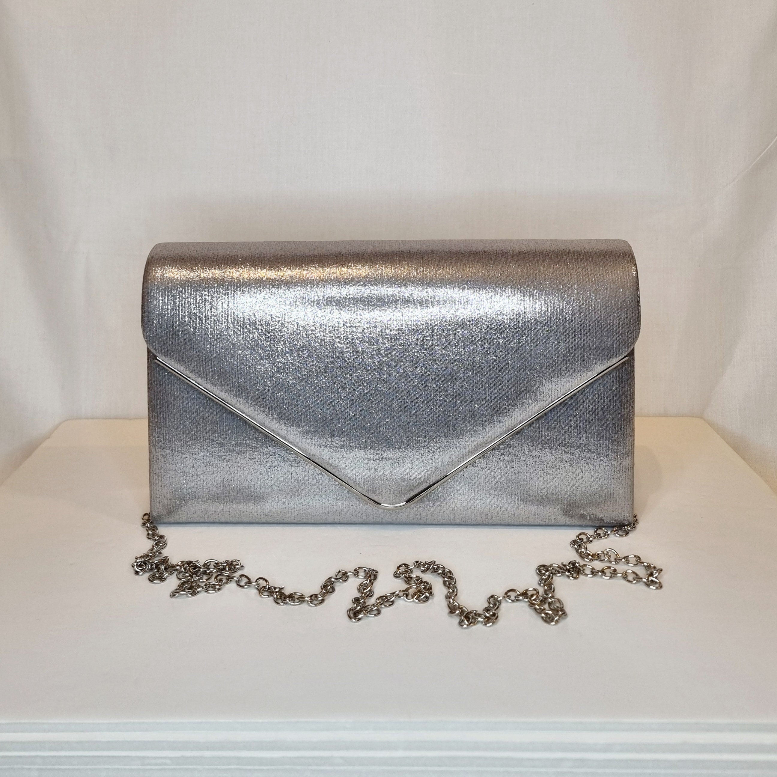 Matte silver clutch bag best sale