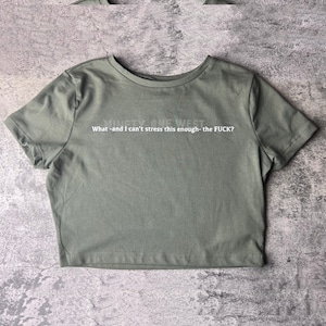 WTF? Olijf Crop Top | Minimale kleding | Grappige T-Shirt | S-4x