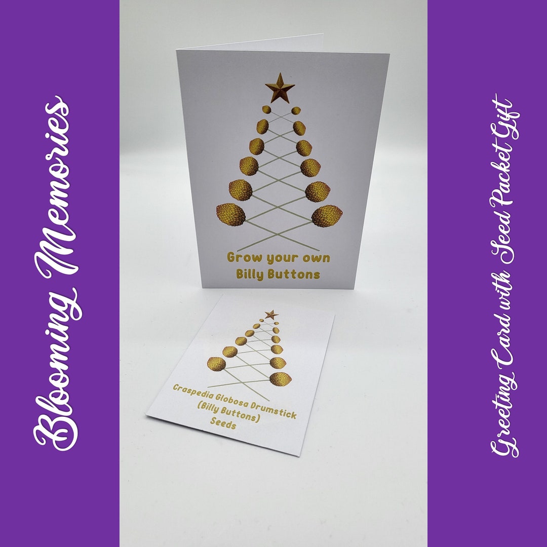 Ecofriendly Christmas Seed Card With Seed Packet Gift Etsy