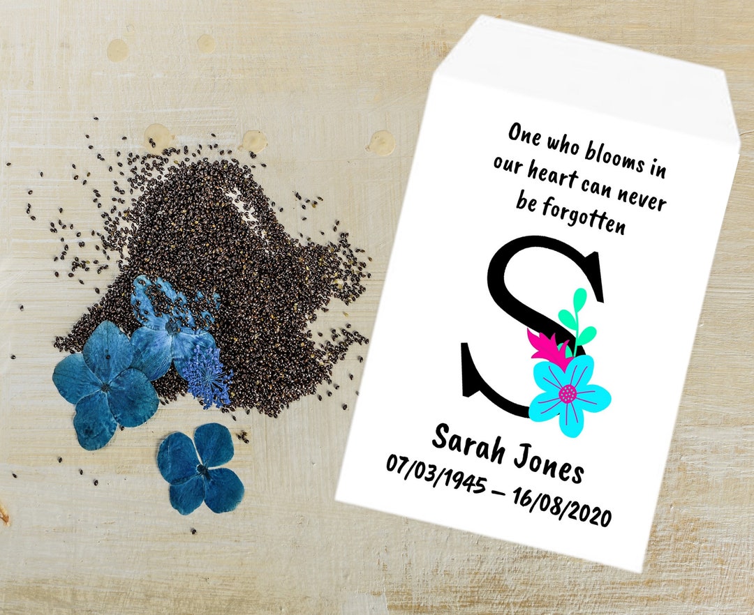 Personalised Funeral Forget Me Not Seed Packets Favour Flowers - Etsy