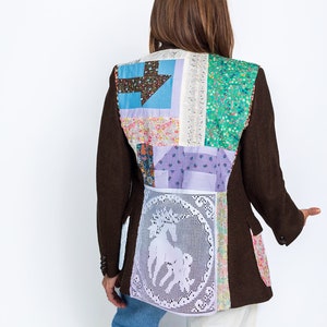 One of a kind Vintage up-cycled blazer XS/S patchwork blazer Liberty Tana Lawn