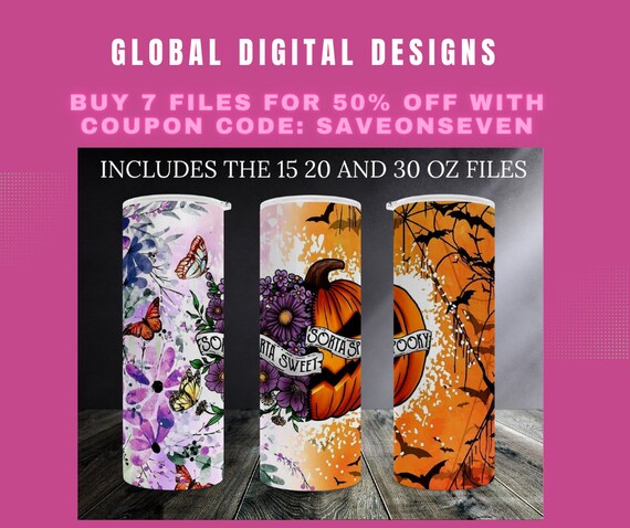 Jack and Sally (3 sizes) Sublimation Waterslide DIGITAL file for 15 20 and  30 oz Tumblers