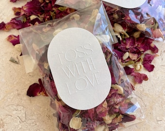 Wedding Flower Confetti Kit DIY | Biodegradable Confetti | Eco-Friendly | Dried Flower Confetti Toss | Flower Confetti + Bags + Stickers