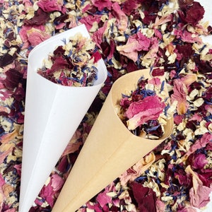 Cono di coriandoli nuziali / Cono di coriandoli fiori secchi / Cono nuziale di bambù / Lancio di fiori / Coni vuoti / Coni nuziali sfusi / Bomboniere nuziali